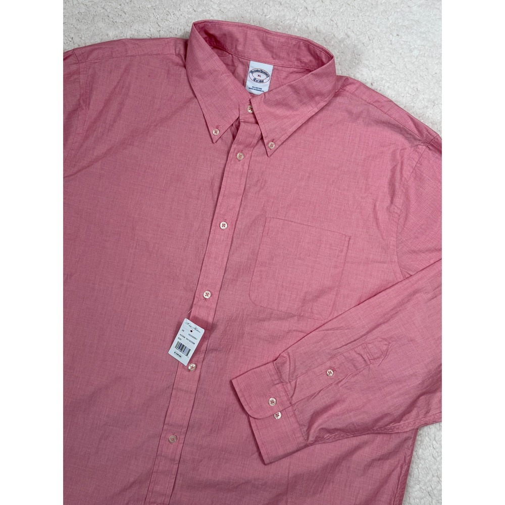 Brooks Brothers Mens XL Pink Cotton Button Down Long Sleeve Shirt NWT